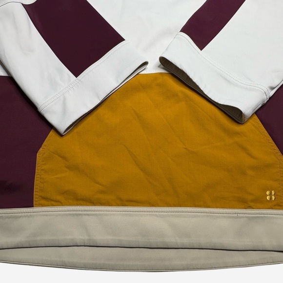 SWEATY BETTY Mix It Up Colorblock Sweatshirt Size XS Pocket 3/4 Sleeve Boxy Fit - Picture 6 of 11